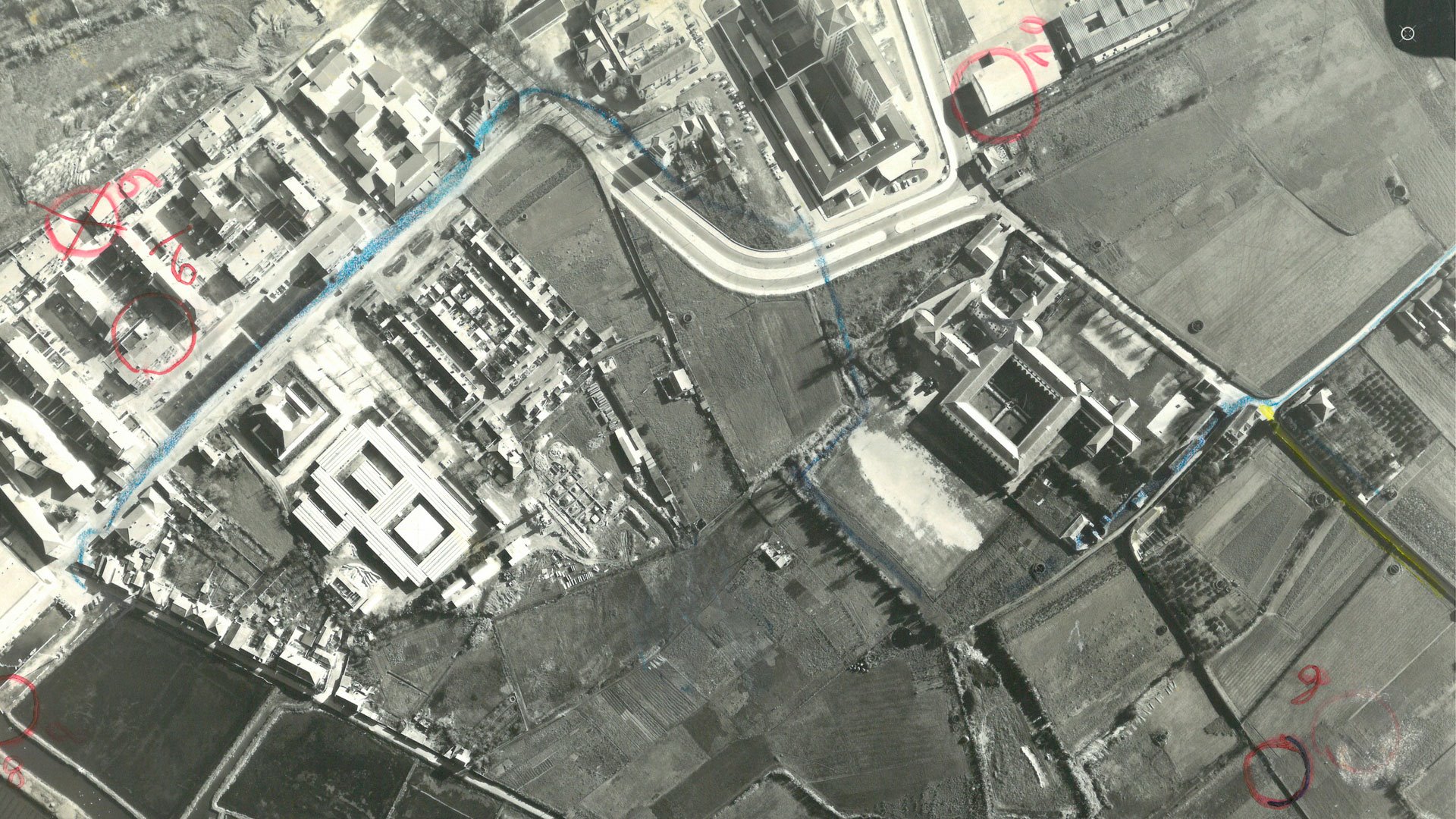 Imagem aérea do Campus em 1978